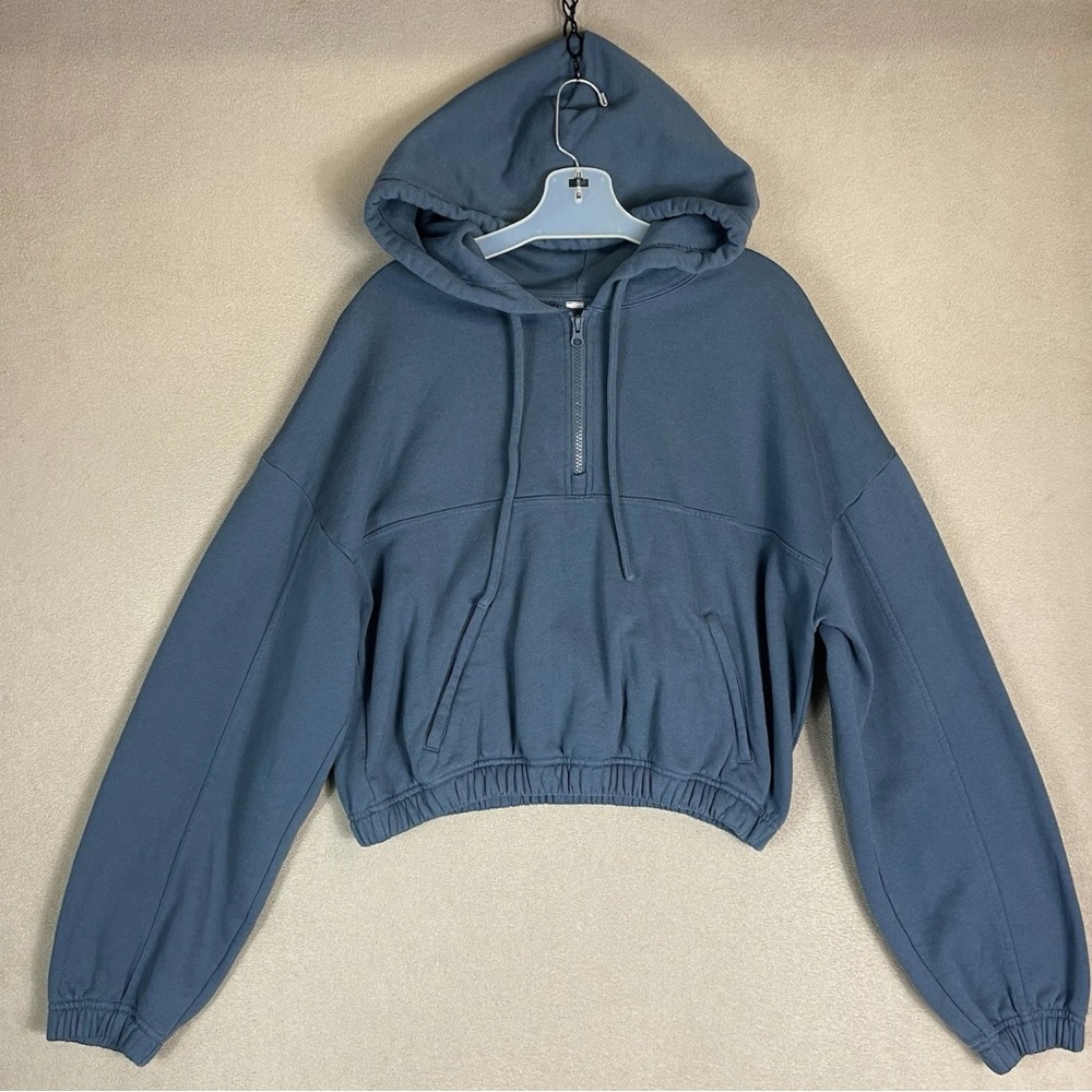 ALO Yoga Charcoal Gray Half-Zip Hoodie